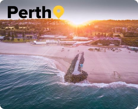 Perth City Beach at sunset Perth Western Australia 