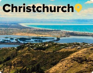 view of Christchurch from the Port Hills, Christchurch New Zealand 