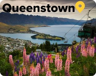 View of Lake Waikitipu from Cable Car in Queenstown New Zealand 