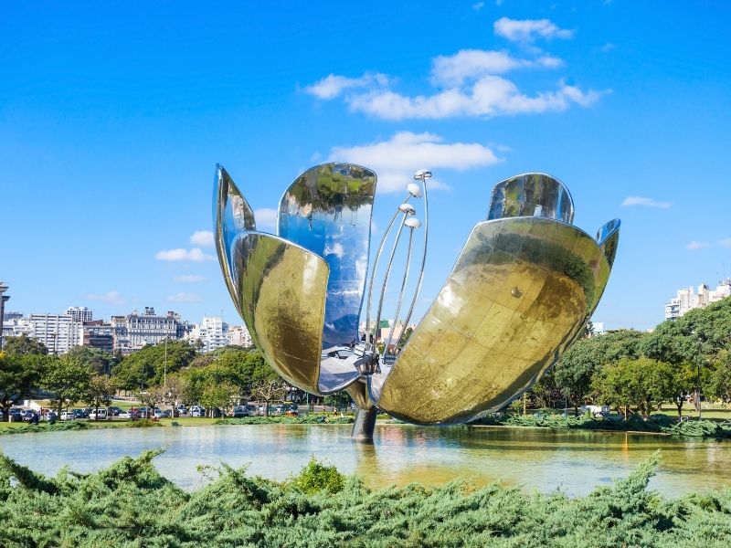 Floral statue in a park