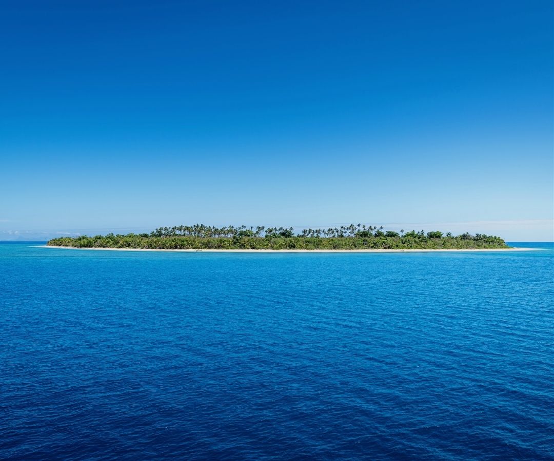 Island in blue ocean