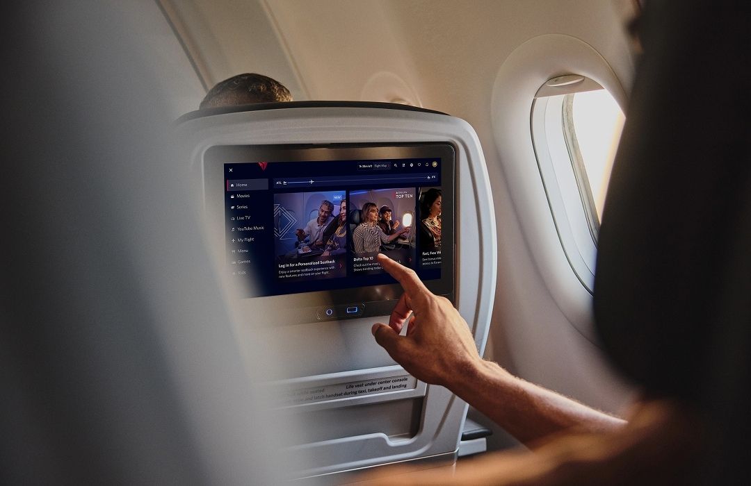 in-flight entertainment on delta flight