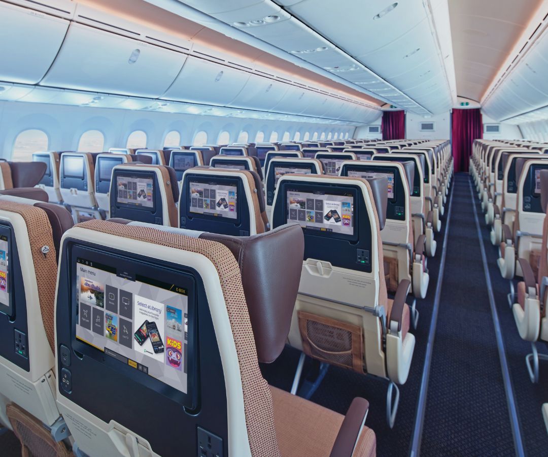 Etihad plane inside