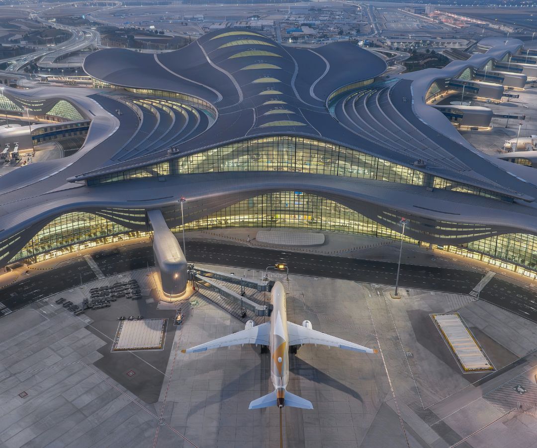 Etihad plane at airport