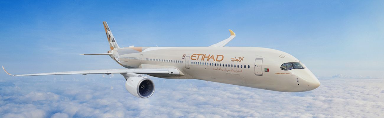 Etihad plane flying