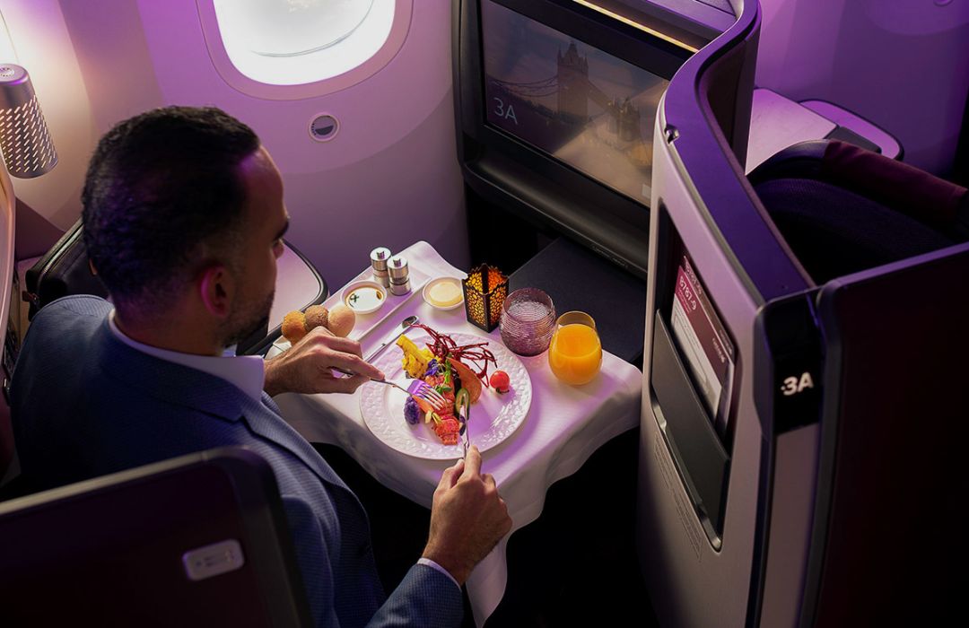 qatar airways business class meal