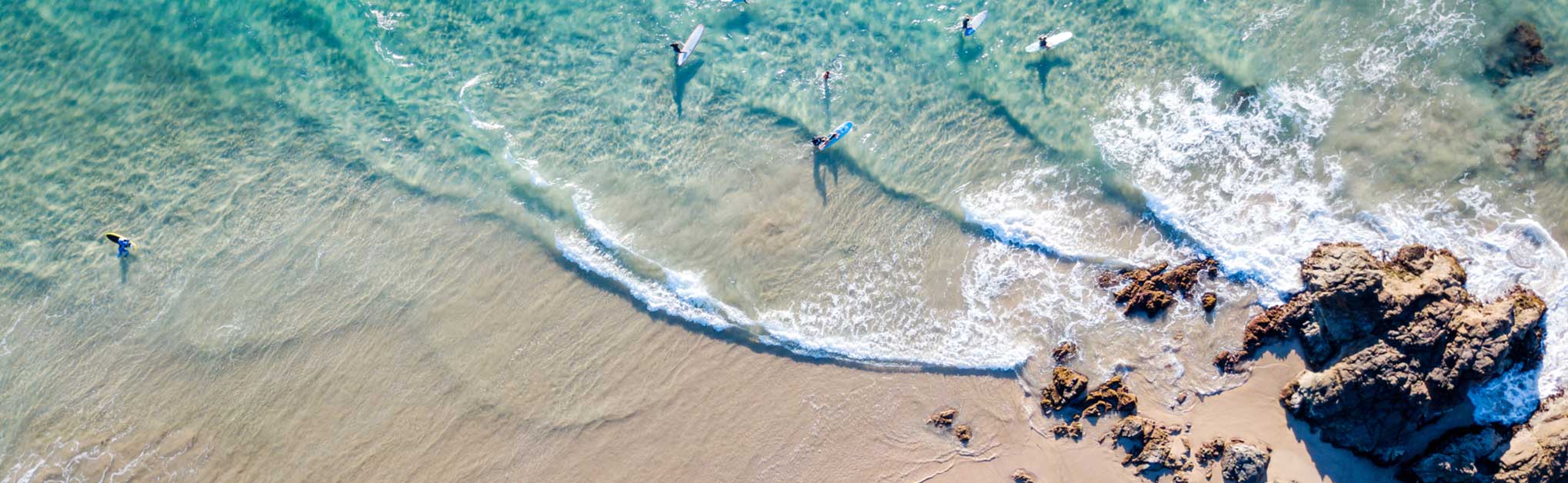An aerial view of The Pass at Byron Bay