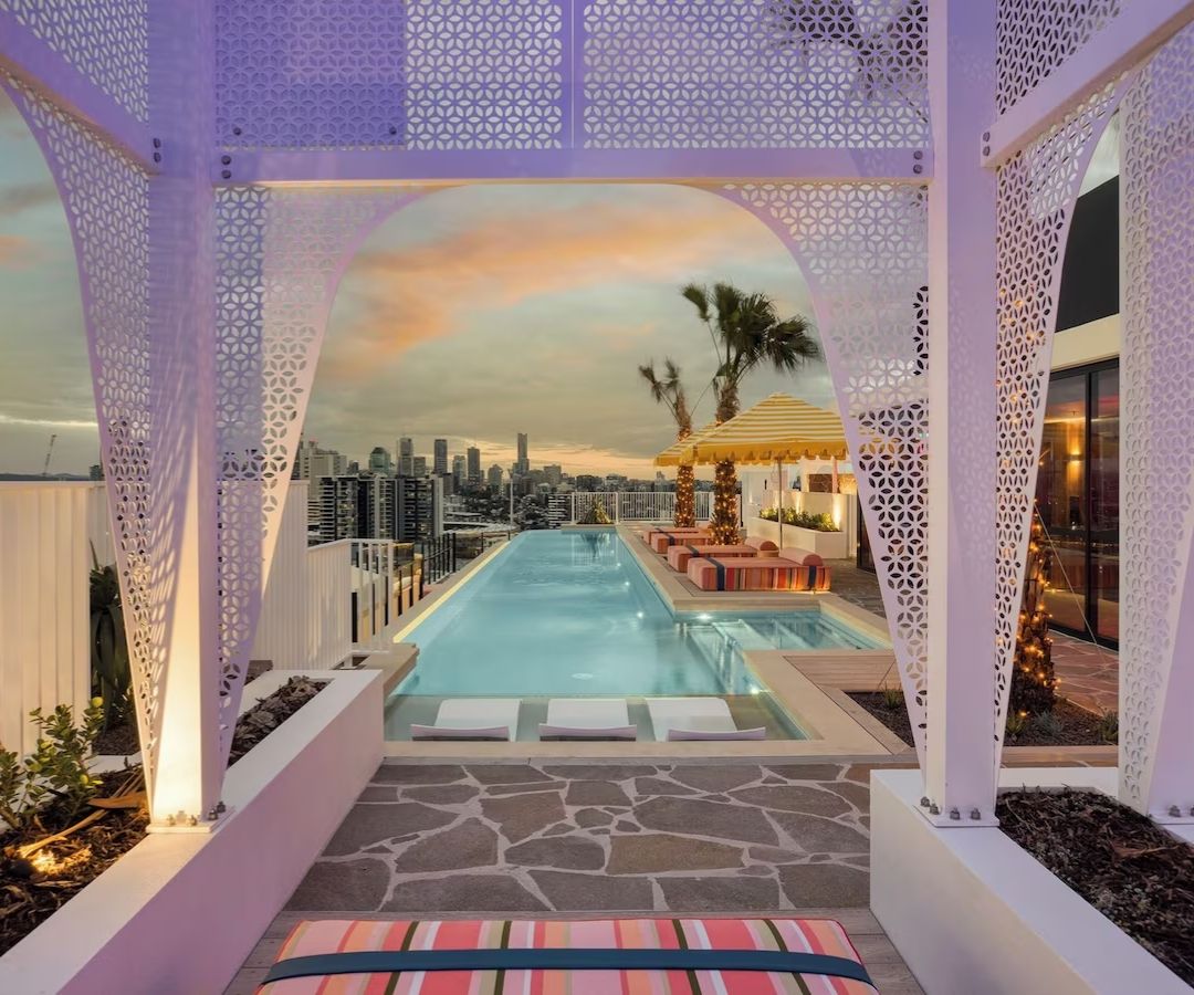 Modern luxurious hotel pool