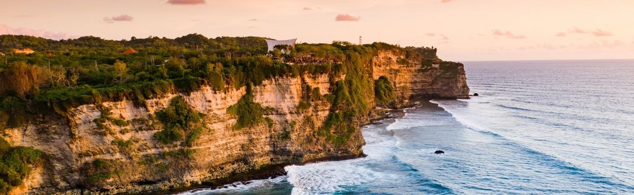 Cliffs in the sunset