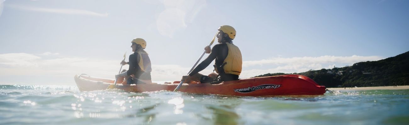 Kayakers in oceans