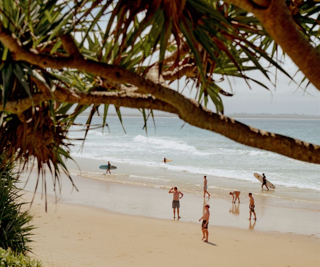 People hanging out at beach