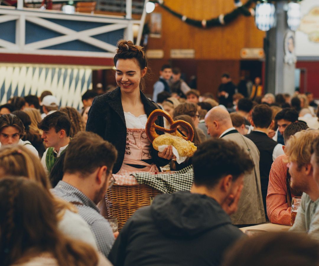 Happy girl with Pretzel