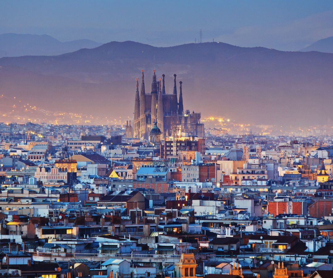 European city at night