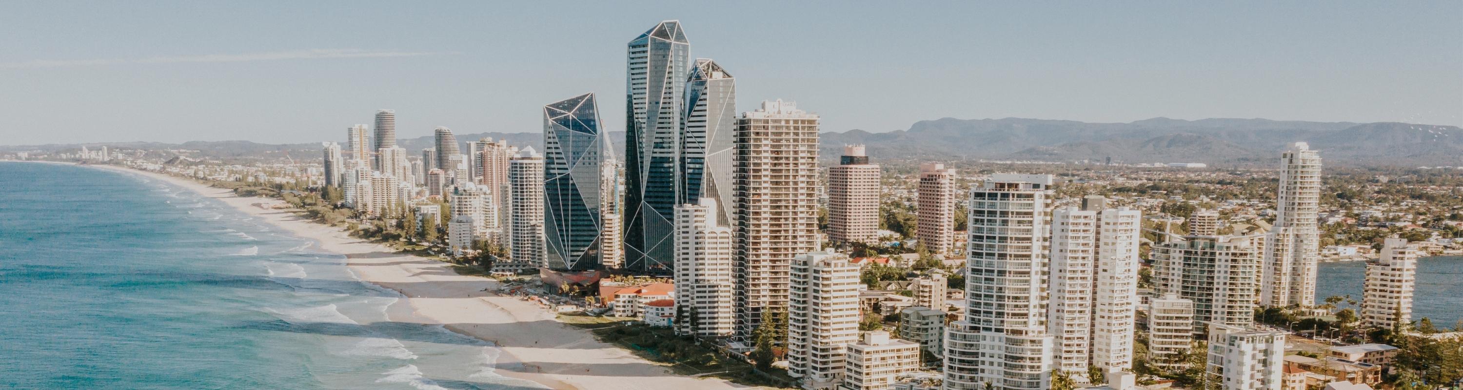 Gold Coast coastline with skyscrapers