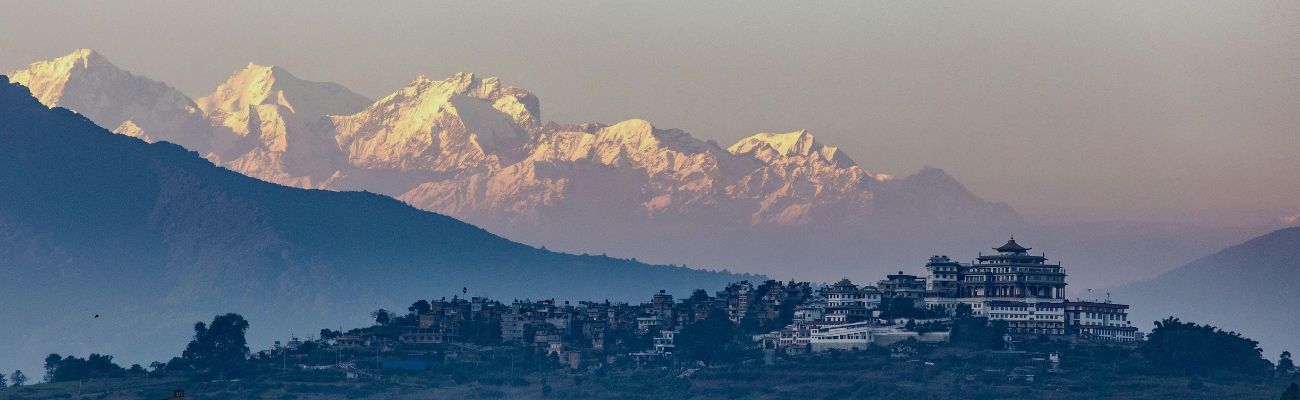 Kathmandu valley Himalayas view from city
