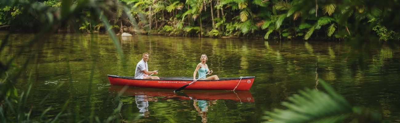 Kayaking on river
