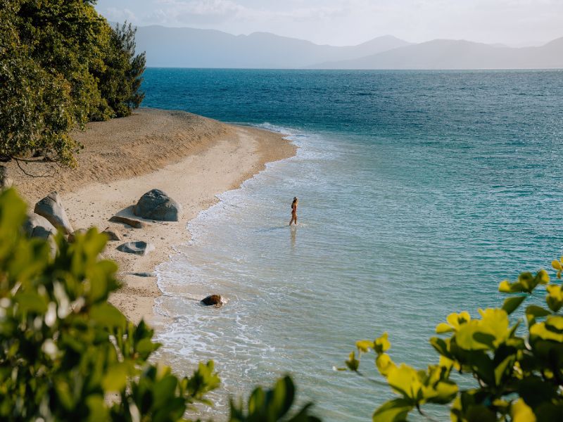 Person at quiet beach
