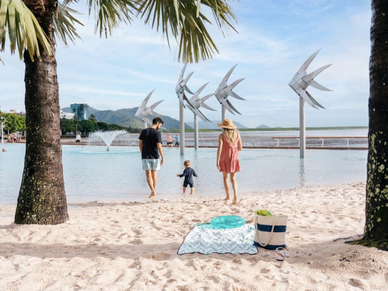 Family at beach