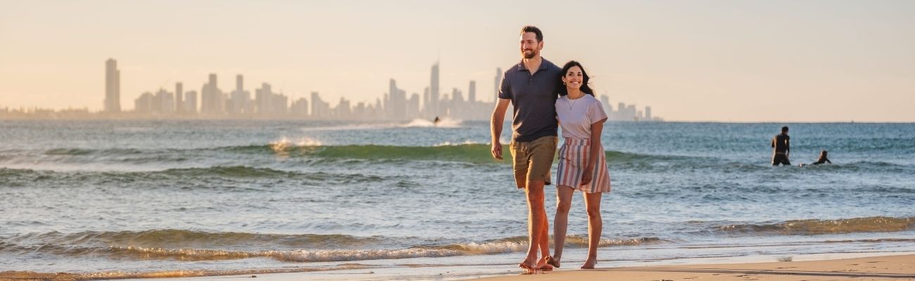Couple on the beach Currumbin Alley
