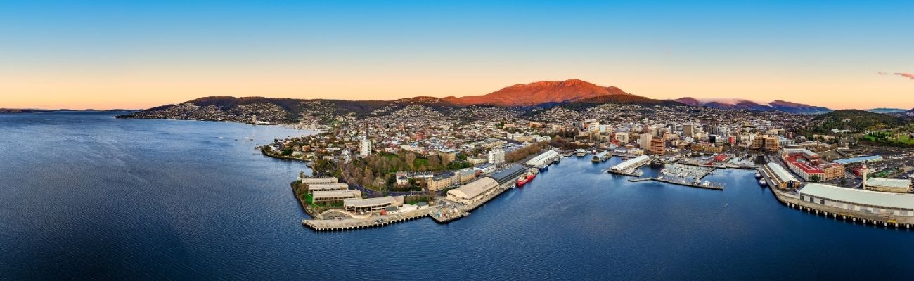 Arial view of hobart
