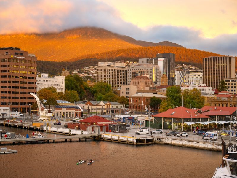 Hobart view over city
