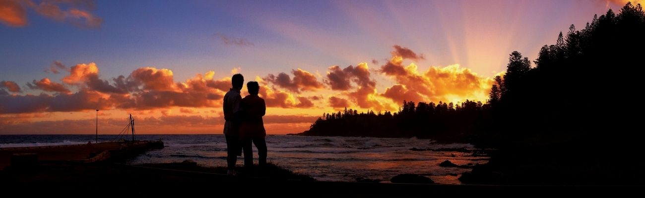 Couple at sunset in Norfolk