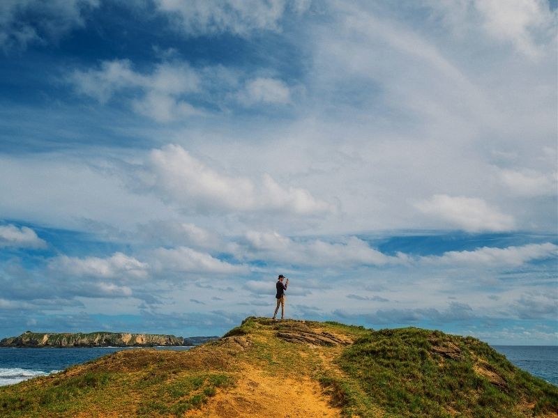 Traveller on coast