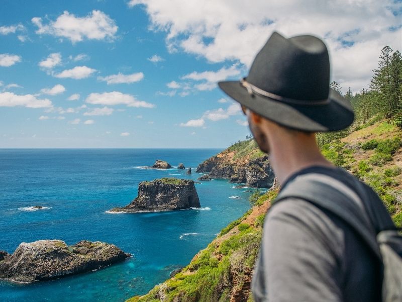 Traveller enjoying view