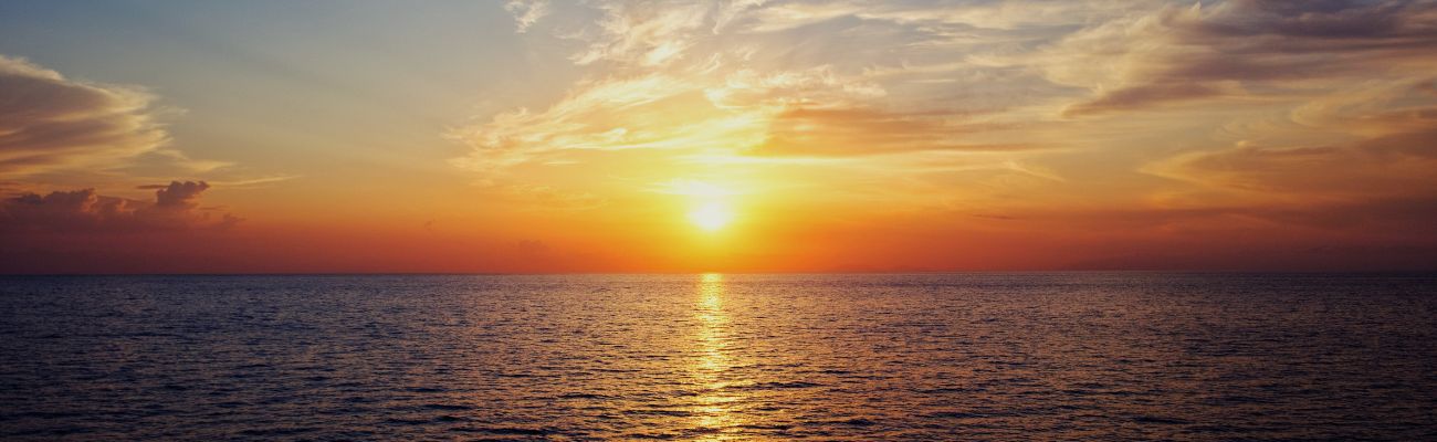 Sunset over ocean