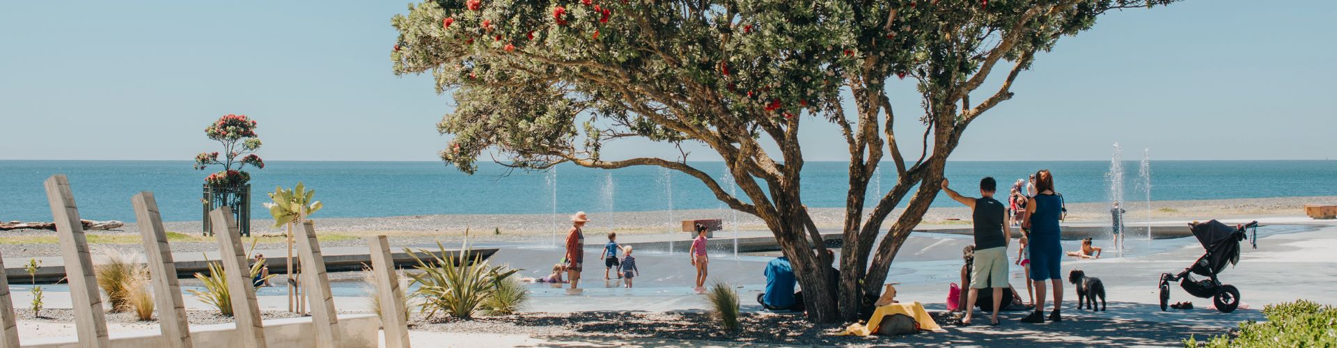 People enjoying a sunny day at beach