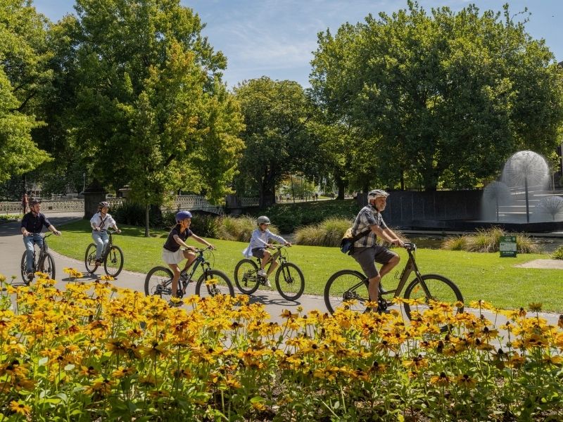 family biking