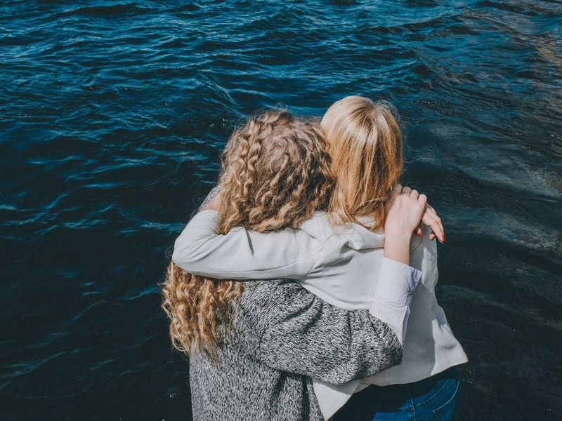 friends on an embrace