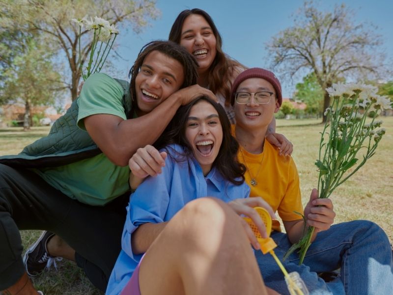 friends in park