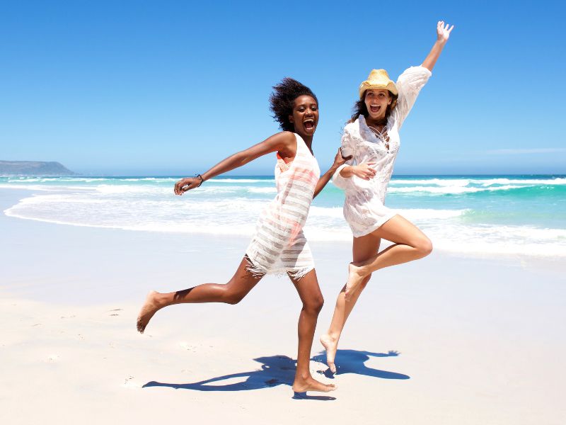 friends on beach