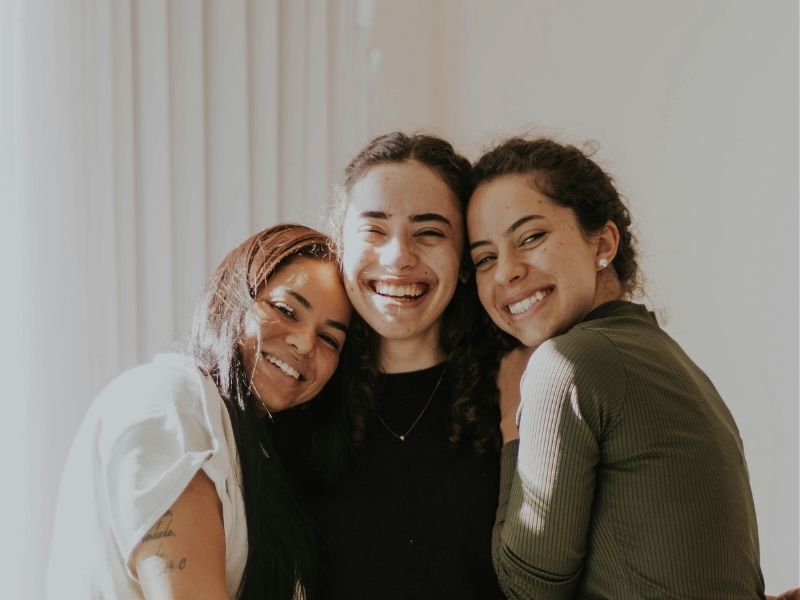 friends reconnecting