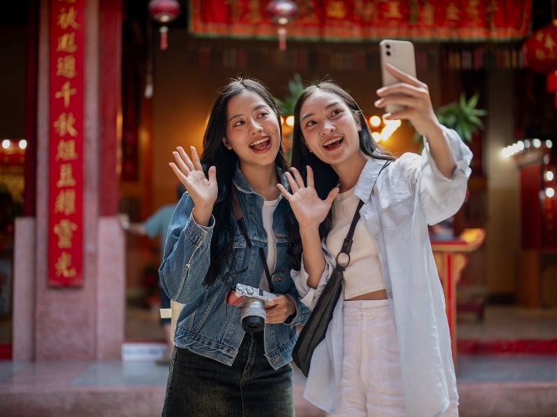 friends taking a selfie