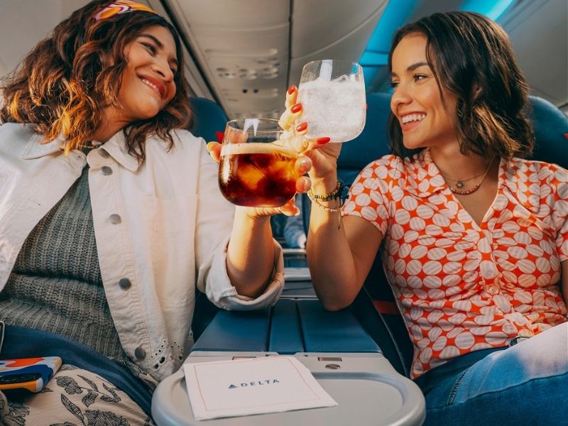 fiends toasting on delta flight