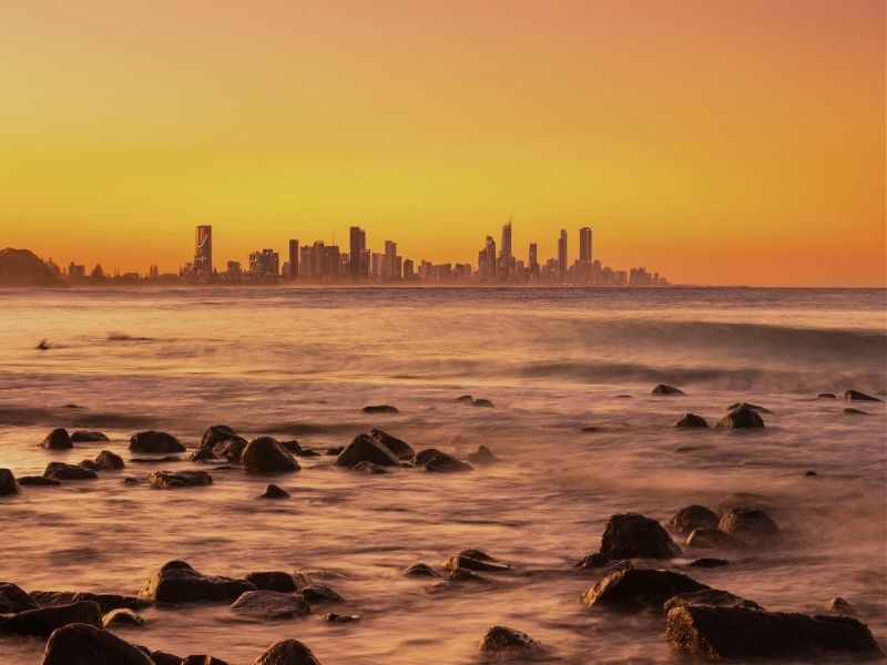 gold coast skyline at sunrise