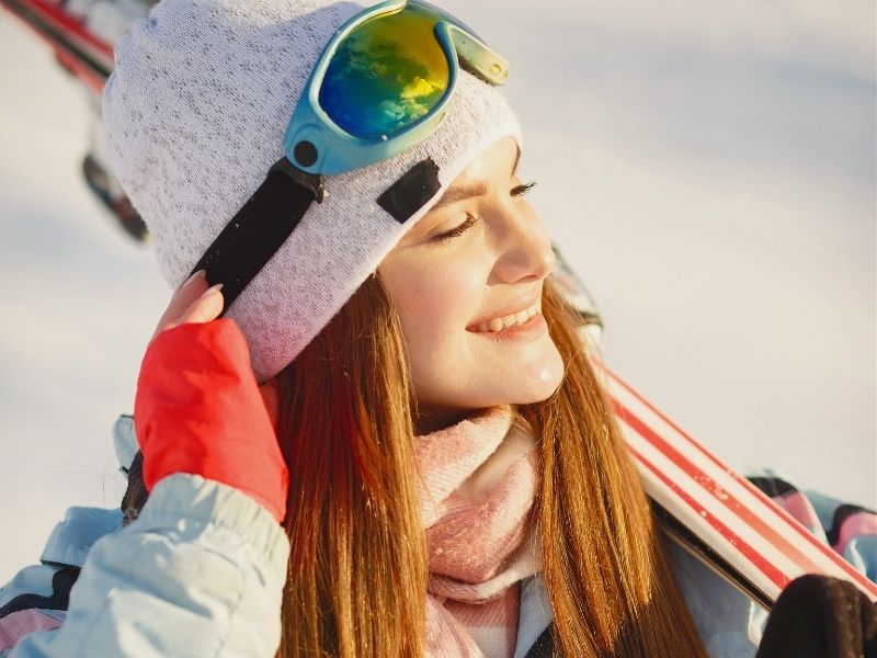 smiling skier