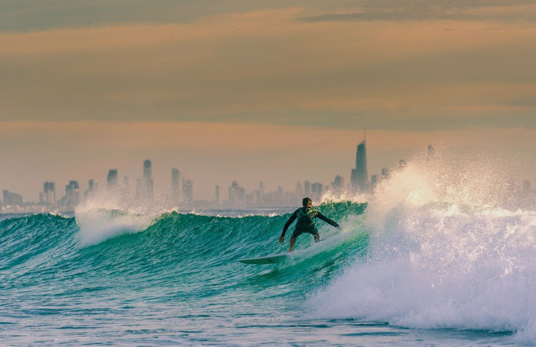 surfer in gold coast