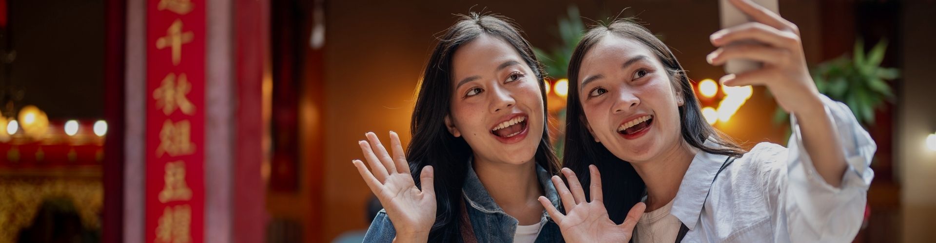 friends taking selfie