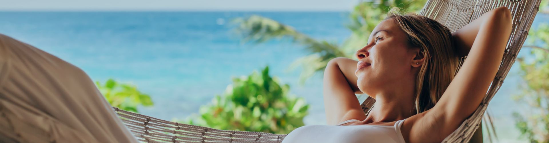 lady relaxing on hammock