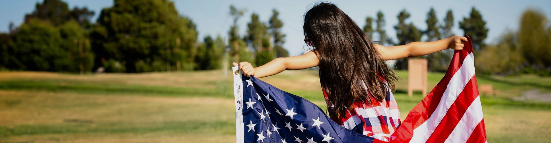 lady with usa flag