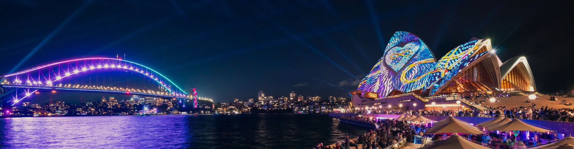 Sydney during Vivid light show